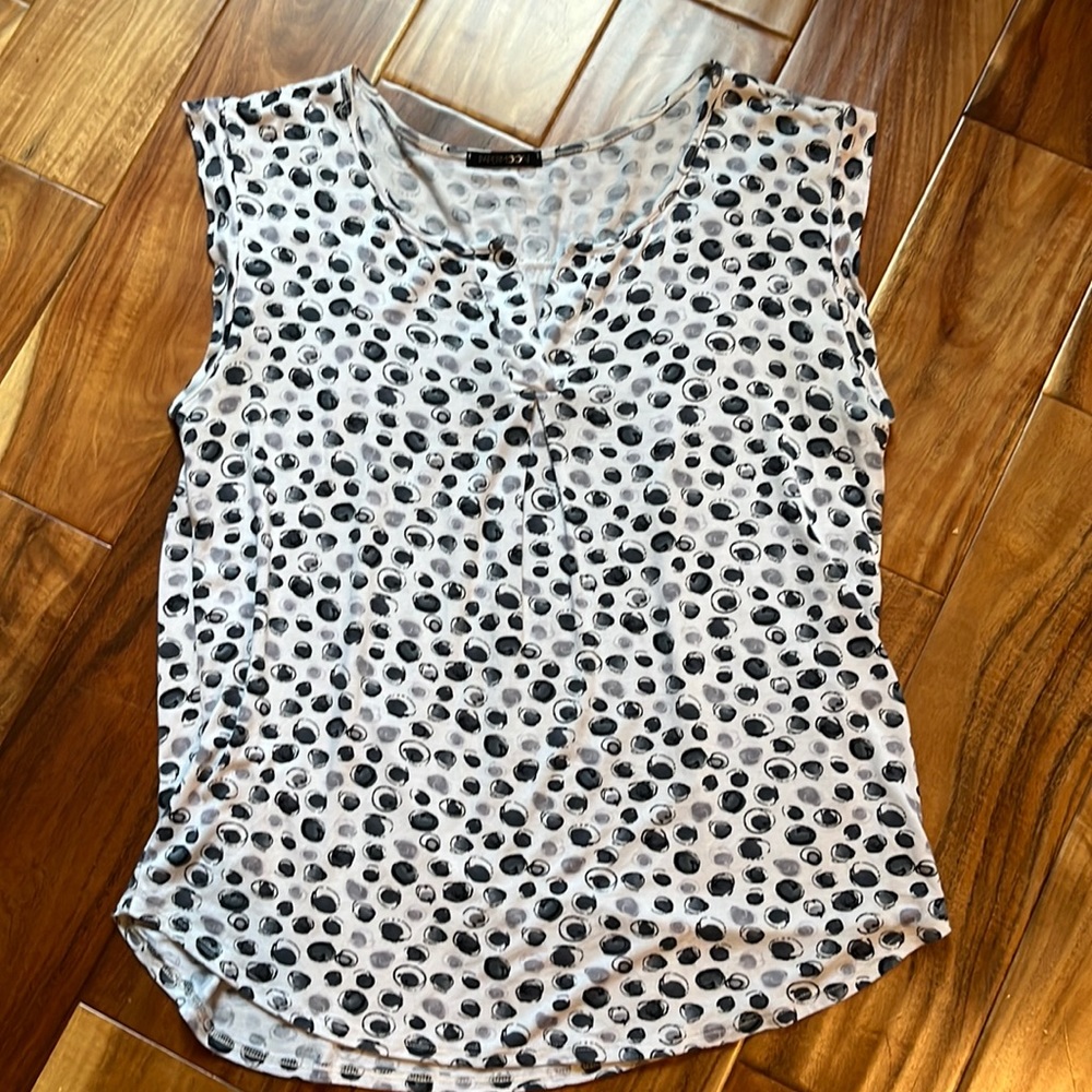 Papermoon White Layered Dot Print Cap Sleeve Top - Picture 4 of 4